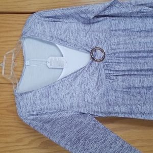 Block long sleeve midi dress